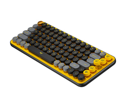 Teclado Logitech POP KEYS Inalámbrico con Función Emojis Personalizables Blast Color Amarillo-Negro