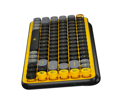 Teclado Logitech POP KEYS Inalámbrico con Función Emojis Personalizables Blast Color Amarillo-Negro