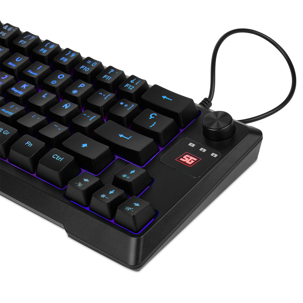 Teclado Vorago Start The Game KB-506 Multimedia TKL Factor 65% RGB Alámbrico Anti-Ghosting USB Color Negro