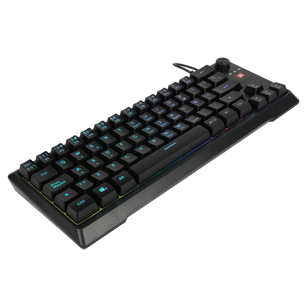 Teclado Vorago Start The Game KB-506 Multimedia TKL Factor 65% RGB Alámbrico Anti-Ghosting USB Color Negro