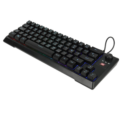 Teclado Vorago Start The Game KB-506 Multimedia TKL Factor 65% RGB Alámbrico Anti-Ghosting USB Color Negro