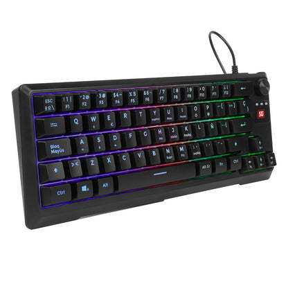 Teclado Vorago Start The Game KB-506 Multimedia TKL Factor 65% RGB Alámbrico Anti-Ghosting USB Color Negro