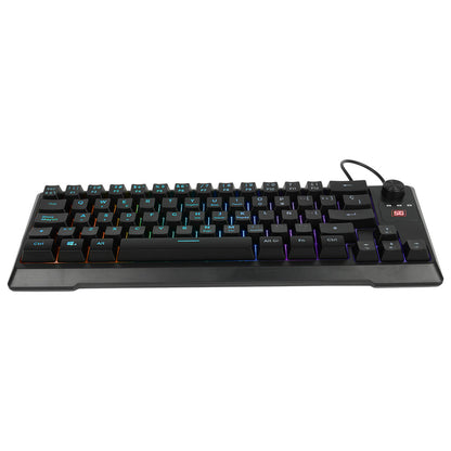 Teclado Vorago Start The Game KB-506 Multimedia TKL Factor 65% RGB Alámbrico Anti-Ghosting USB Color Negro