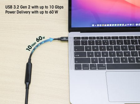 Cable USB-C  MANHATTAN V3.2 C-C  5.0M 10Gbps 60W