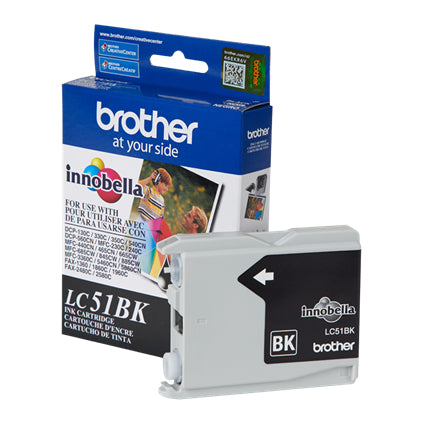 Tinta Brother LC51BK Rendimiento 500 Páginas MFC240C/DCP130C Color Negro