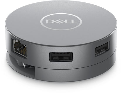 Adaptador Dell  6 en 1 USB-C USB/HDMI/DP/RJ45 8W Color Plata