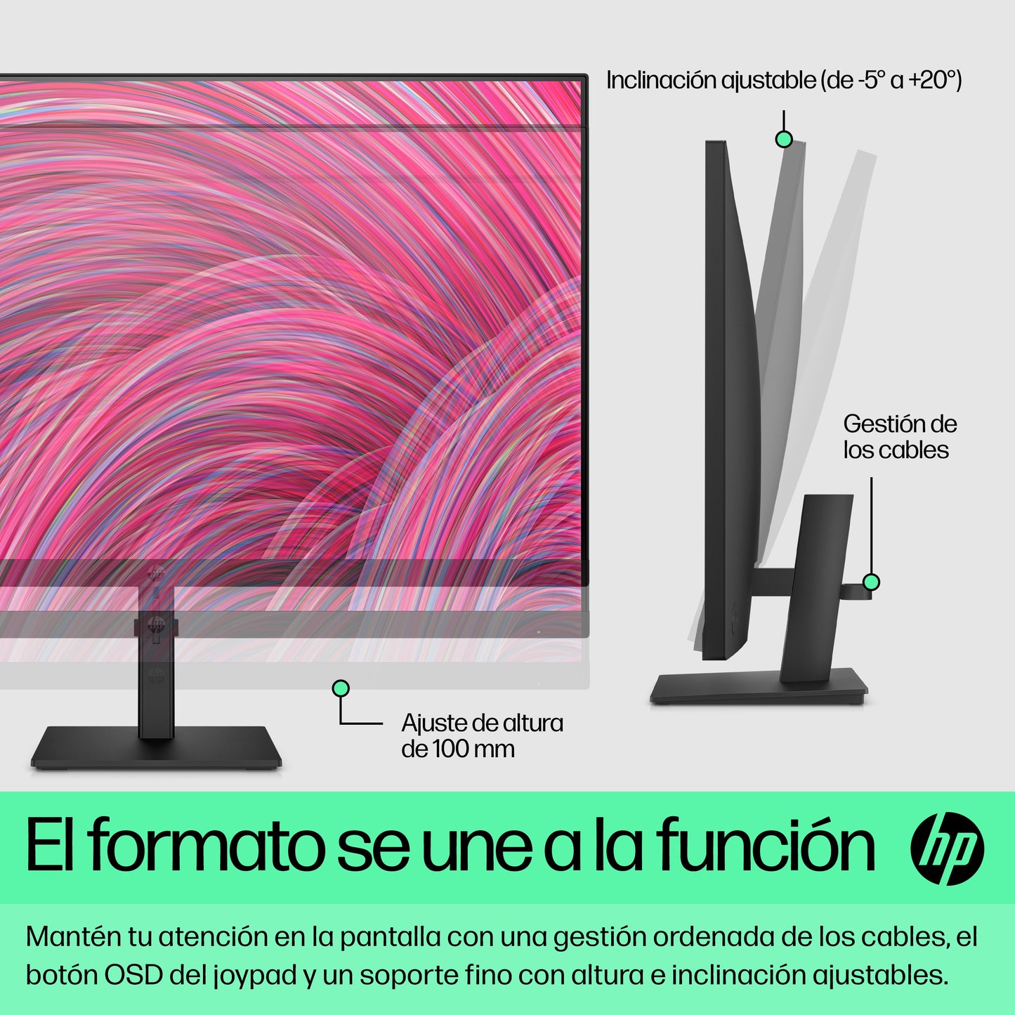 HP P32u G5 USB-C QHD Monitor,  Resolución 2560 X 1440 (QHD), aspect ratio 16:9, Puertos HDMI; USB-C; DisplayPort,no webcam, Control de alimentación; Brillo; Salir; Control de menú; Control de entrada; Información; Control de color; Control de imagen;...