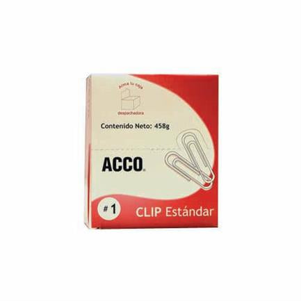 CLIP ACCO ESTANDAR No.1 INOXIDABLE 10 PQTES C/100 CLIPS