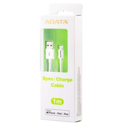 Cable Adata Lightning USB-A 2.0 1m Color Blanco