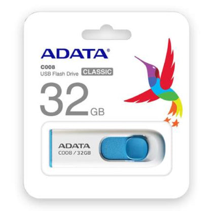 Memoria USB Adata C008 32 GB Color Blanco-Azul