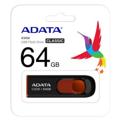 Memoria USB Adata C008 64 GB Color Negro-Rojo