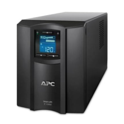 UPS APC 1000VA/600W Pantalla LCD 120V Conexión Inteligente Torre de Onda Sinusoidal Pura 8 Contactos Color Negro