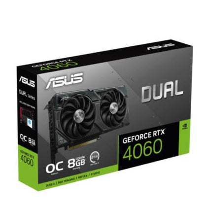 Tarjeta de Video Asus Dual GeForce RTX4060 OC 8GB Dual Fan GDDR6 PCIe 4.0 1xHDMI 3xDP