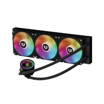 Enfriamiento Liquido Acteck 360 para CPU Hydrox Pro HX30 3 Vent 120 mm ARGB  Bomba con Cabezal Infinito RGB PWM + 4 Pines Conector AURA  Seguro para CPU de Intel y AMD Legend Series Negro