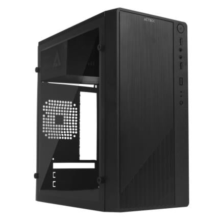 Gabinete Acteck con Fuente 500w Compacto Mini Torre Kioto GC220 Micro Atx y Mini Itx Acrilico USB 2.0 Negro