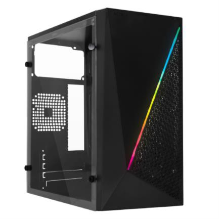 Gabinete Acteck Kioto GC460 Mini Torre con Fuente 500W Micro ATX/Mini ITX Acrílico RGB USB 3.0 Color Negro