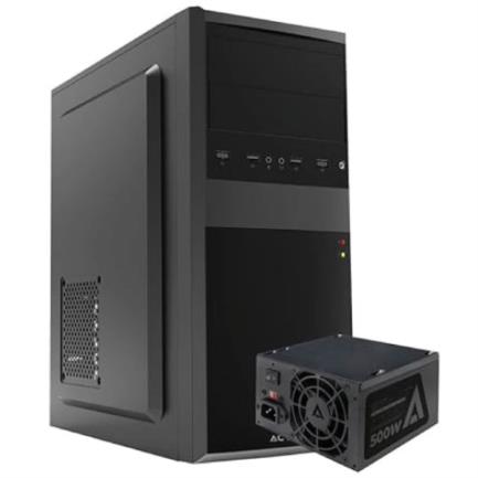 Gabinete Acteck Media Torre Kiruna II GM420 Max MB ATX Fuente ATX 500W Full Metálico + Frente Sólido 2xUSB 2.0 Negro