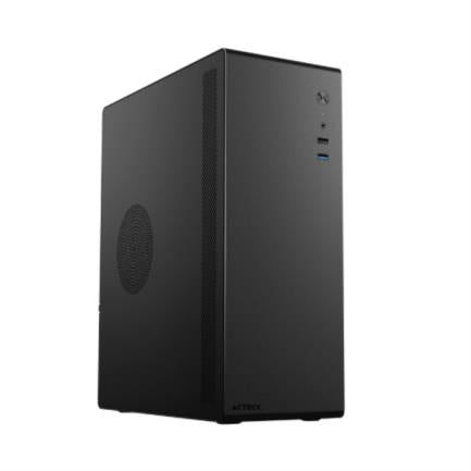 Gabinete Acteck Mini Torre Neuss GI480 Max MB M-ATX Fuente SFX 450w Full Metalico  Frente Solido 1xUSB 3.0  USB 2.0  1xFan Elite Series Negro