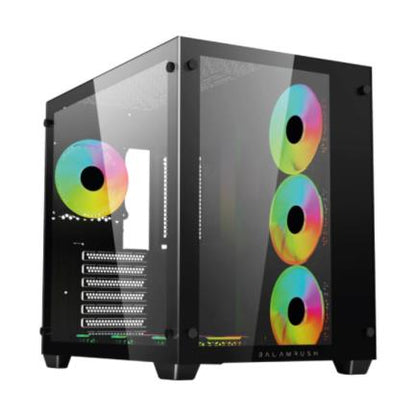 Gabinete Acteck Gamer Media Torre Tank Pro GM930 Max MB ATX Ultra Wide Panel Izq Cristal + Frente Cristal 2xUSB 3.0 + 4xFan RGB con HUB Negro