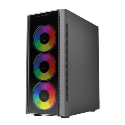 Gabinete Acteck Gamer Media Torre Dragonfly II Crystal GM745 Max MB ATX Panel Izq Cristal + Frente Cristal con Ranura 1xUSB 3.0 + 4xFan RGB Negro