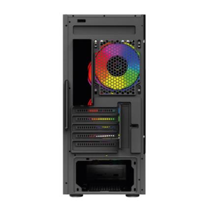 Gabinete Gamer Acteck Micro Torre Nyx GI730 Max MB M-ATX Panel Izq Cristal + Frente Solido con Ranura 1xUSB 3.0 + 3xFan RGB Negro