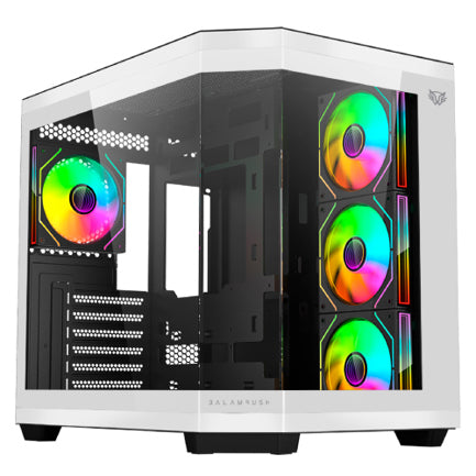 Gabinete Gamer Acteck Media Torre Tank Master 9600 TB Max MB ATX Ultra Wide + Sin Bordes/1xUSB C + 1xUSB 3.0 + 1x USB + Audio+ 4xFan ARGB / Blanco-Negro