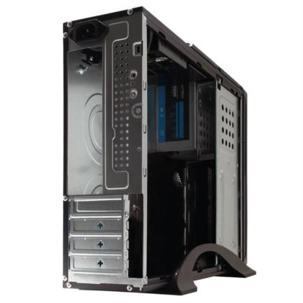Gabinete  Acteck Mini Torre Slim Brook GS470 Max MB M-ATX Fuente TFX 500 W 1x USB 3.0 + 2x USB 2.0 + 1xFan Full Metalico + Frente Solido Negro