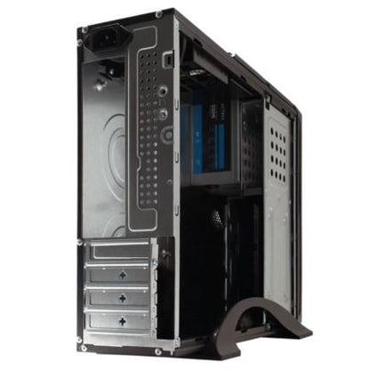 Gabinete  Acteck Mini Torre Slim Brook GS470 Max MB M-ATX Fuente TFX 500 W 1x USB 3.0 + 2x USB 2.0 + 1xFan Full Metalico + Frente Solido Negro