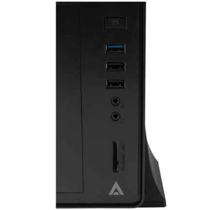Gabinete  Acteck Mini Torre Slim Brook GS470 Max MB M-ATX Fuente TFX 500 W 1x USB 3.0 + 2x USB 2.0 + 1xFan Full Metalico + Frente Solido Negro