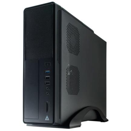 Gabinete  Acteck Mini Torre Slim Brook GS470 Max MB M-ATX Fuente TFX 500 W 1x USB 3.0 + 2x USB 2.0 + 1xFan Full Metalico + Frente Solido Negro