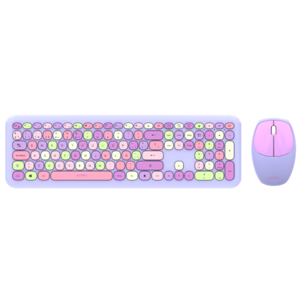 Kit Teclado y Mouse Acteck Creator Chic Colors MK475 Inalámbrico 2xBaterías AAA Incluidas Color Morado