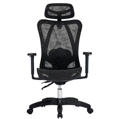 Silla de Oficina Ergonomica Acteck Floe Plus EC727 / Malla + PP + Nylon / Piston Clase 3 + Soporta hasta 120 Kg + Mecanismo Mecanico + 135Â° / Reposabrazos 3D + Reposapies/ Elite Negro