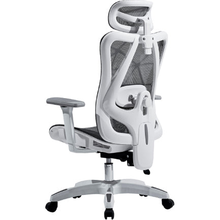 Silla de Oficina Ergonomica Acteck Floe Plus EC727 / Malla + PP + Nylon / Piston Clase 3 + Soporta hasta 120 Kg + Mecanismo Mecanico + 135Â° / Reposabrazos 3D + Reposapies/ Elite Blanco