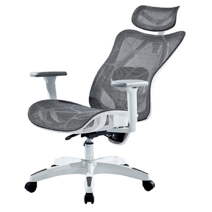 Silla de Oficina Ergonomica Acteck Floe Plus EC727 / Malla + PP + Nylon / Piston Clase 3 + Soporta hasta 120 Kg + Mecanismo Mecanico + 135Â° / Reposabrazos 3D + Reposapies/ Elite Blanco