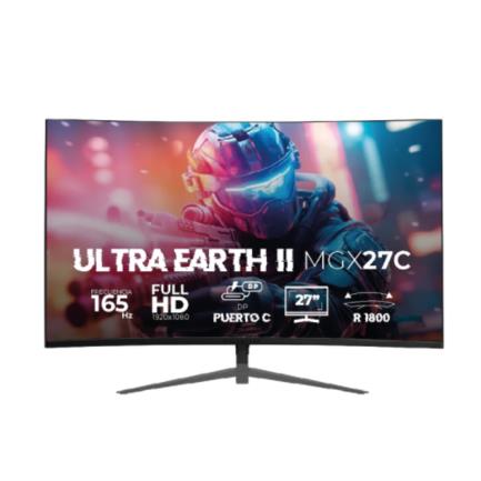 Monitor Gamer Acteck Curvo 27" Ultra Earth II MGX27C VA + 165Hz + 1ms + Full HD 1080p/HDMI + DP + TYPE-C 15W + 3.5mm + VESA 100 x 100 mm Negro