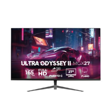 Monitor Gamer Acteck Plano 27" Ultra Odyssey II MGX27 VA + 165Hz + 1ms + Full HD 1080p HDMI + DP + TYPE-C 15W + 3.5mm + VESA 100 x 100 mm Negro