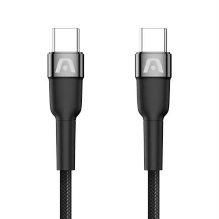 Cable Argomtech USB Tipo C 65W Nylon Trenzado Dura Speed 1.8m Color Negro