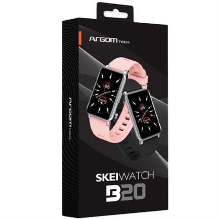 Smart Watch Argomtech Skeiwatch B20 Pantalla IPS de 1.45" IP68 Resolución 172x320p 2 Correas Incluidas Negro y Rosa