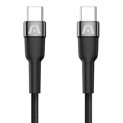 Cable Argomtech Tipo-C a Tipo-C 1.8m 480 Mbps Carcasa ABS con Trenzado de Nailon Carga Ultra Rápida Color Negro