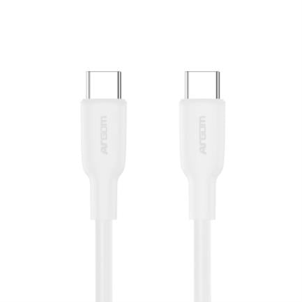 Cable Argomtech Carga Rápida Tipo C a Tipo C 65W Longitud 1.8m Color Blanco