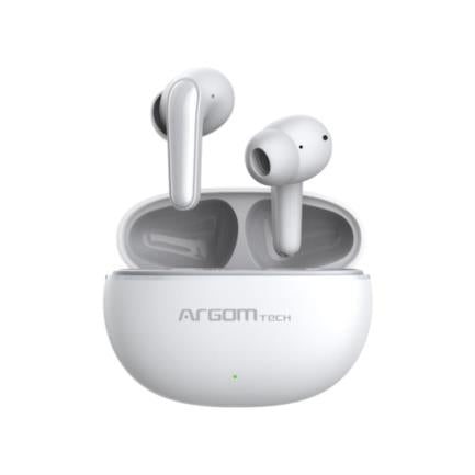 Audifonos Argomtech Inalámbricos Skeipods E20 Control Táctil Resistente al Agua Color Blanco