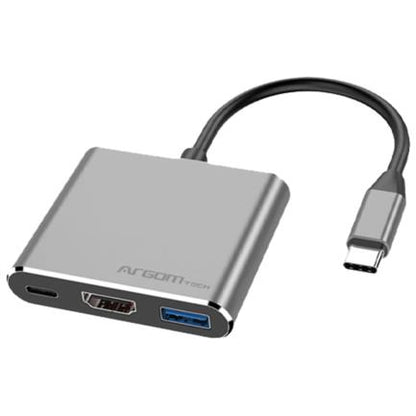 Hub Argomtech One Axess 3 en 1 Puerto de Salida Tipo C a HDMI PD/USB 3.0