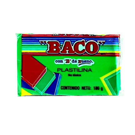 PLASTILINA BACO MARQUETA 180GR VERDE CLARO No.55