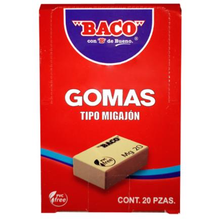 Goma Baco Migajón MG-20 Caja c/20 Pzas