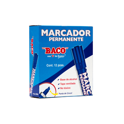 MARCADOR BACO PERMANENTE TUBO ALUMINIO VERDE C/12