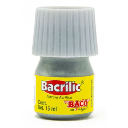 PINTURA BACO ACRÍLICA PLATA 15ML C/10