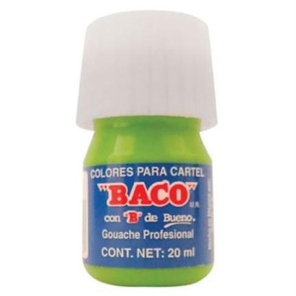 Pintura Baco para Cartel 20ml Color Verde Amarillento C/10 Pzas