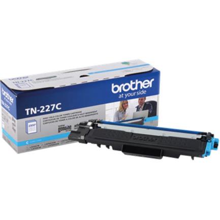 Tóner Brother Genuine TN-227C Alto Rendimiento 2300 Páginas Color Cian