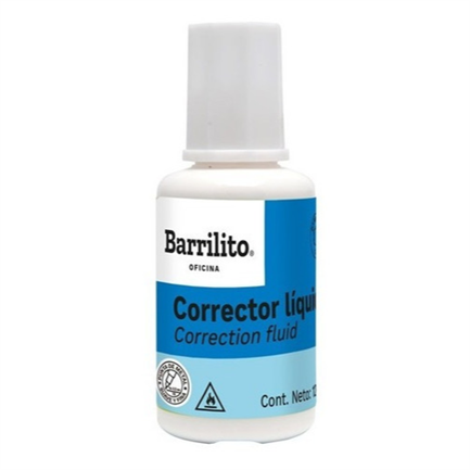 Corrector Líquido Barrilito Bote 12ml 1 Pza