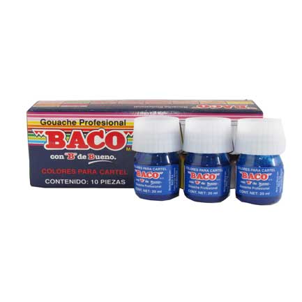 PINTURA BACO P/CARTEL 20ML AZUL ULTRAMAR C/10